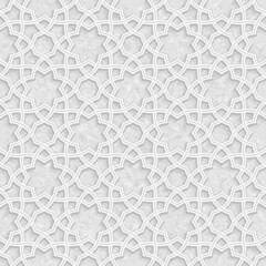 Geometric floral pattern with Light Grey Grunge Background, Vector Illustration