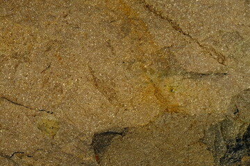 Background from a stone of igneous rock. Wallpaper made of textures of boulders of volcanic origin. Surface of granite, diabase, gabbro interspersed with spar, quartz. Sea shore. Day. Georgia.