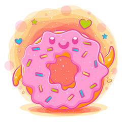 Donuts cute kawaii cartoon