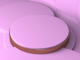 Empty showcase for cosmetic product presentation. Minimal scene