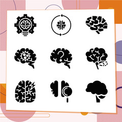 Obraz premium Simple set of 9 icons related to mental capacity