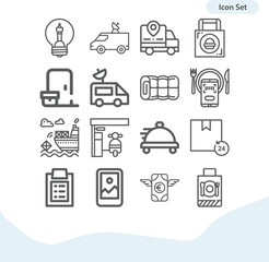 Simple set of courier related lineal icons.