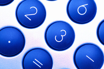 電卓のキーボードのアップ