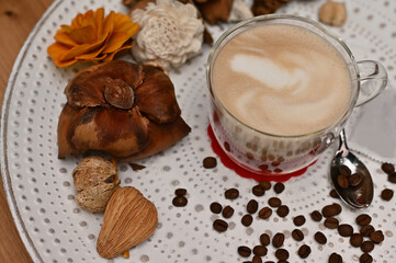 Obraz na płótnie Canvas cup of coffee with cinnamon
