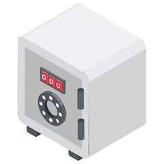 
A  heavy box with safety lock depicting the concept of bank vault 
