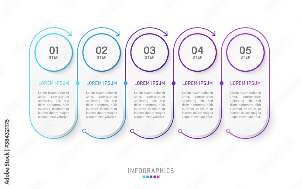 Wall mural vector infographic label design template with icons and 5 options or steps. can be used for process 