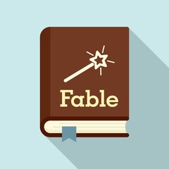 Fable school book icon. Flat illustration of fable school book vector icon for web design