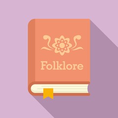 Folklore book icon. Flat illustration of folklore book vector icon for web design