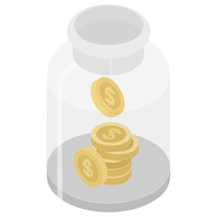 
A glass bottle depicting savings 
