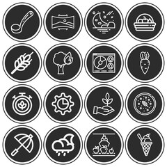 16 pack of autumn  lineal web icons set