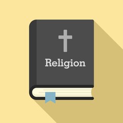 Religion book icon. Flat illustration of religion book vector icon for web design