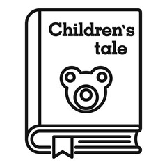 Childrens tale book icon. Outline childrens tale book vector icon for web design isolated on white background