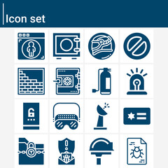 Simple set of fastened related filled icons.