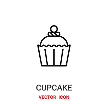 Cup cake vector icon. Modern, simple flat vector illustration for website or mobile app.Cake symbol, logo illustration. Pixel perfect vector graphics	