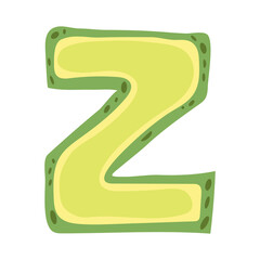 Avocado stylized letter Z. Vector illustration