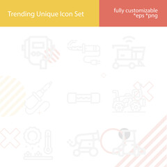 Simple set of weld related lineal icons.