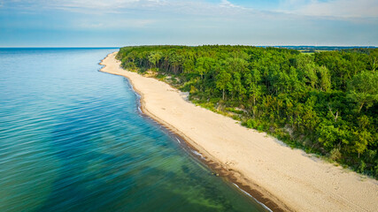 Empty beach in Baltic Sea in summer, aerial view © shaiith
