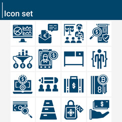 Simple set of political economy related filled icons.