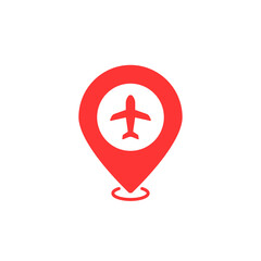 Obraz premium airport geotag with red map pin