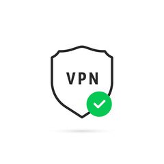 thin line vpn shield with checkmark