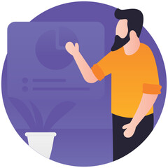 
Man with office bag depicting entrepreneur icon 
