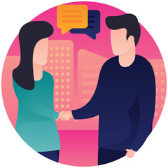 
Professional employees talking with each other, official discussion 
