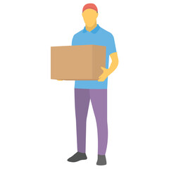 
A man holding packed food, food delivery visual 
