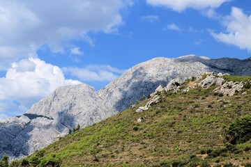 Naklejka na ściany i meble Biokovo mountains near Baska Voda and Brela, Croatia