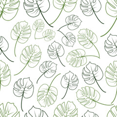 Floral seamless pattern with tropical leaf palm. Seamless pattern of leaves monstera. summer seamless pattern vector floral background