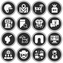 16 pack of head  filled web icons set