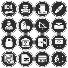 16 pack of course  filled web icons set