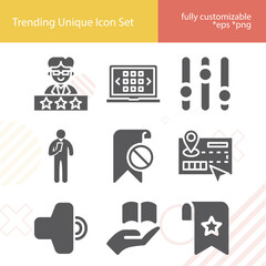 Simple set of isbn related filled icons.