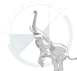 Line Art Elephant illustration Design