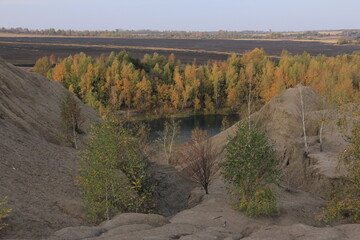 Mountain lake landscape in autumn
