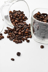 coffee beans and cup