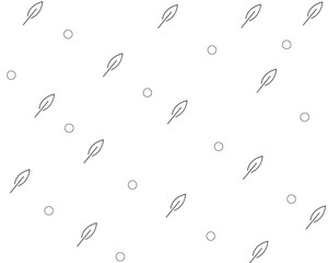seamless leaf circle pattern with black and white background