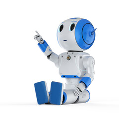 Naklejka premium cute artificial intelligence robot finger point