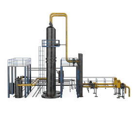 Industrial Factory Building Isolated