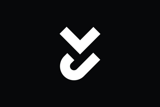 Minimal Innovative Initial YJ logo and JY logo. Letter YJ JY VJ JV creative elegant Monogram. Premium Business logo icon. White color on black background