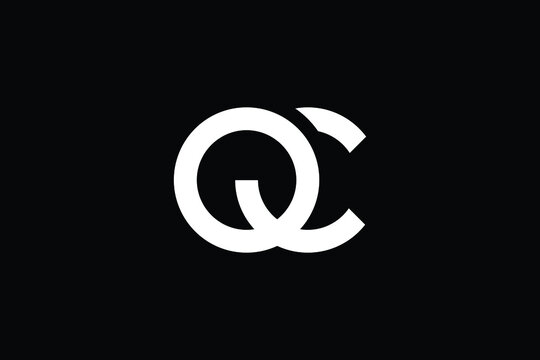 Minimal Innovative Initial QC logo and CQ logo. Letter Q C CQ QC creative elegant Monogram. Premium Business logo icon. White color on black background