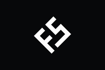 Minimal Innovative Initial FS logo and SF logo. Letter F S SF FS creative elegant Monogram. Premium Business logo icon. White color on black background
