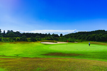 Fototapeta premium Fairway of Japanese golf course