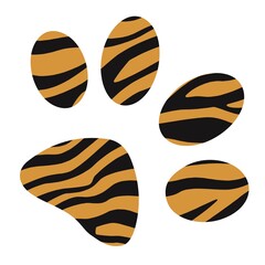 Print Hand-drawing silhouette animal paw. Element for design.