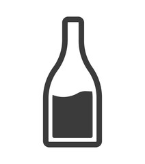 Wine bottle icon vector shape silhouette line outline art pictogram, champagne idea sign