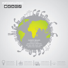 Naklejka premium Abstract ecology connection concept background .Vector infographic illustration