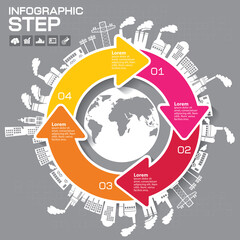 Vector circle puzzle infographic. Template for diagram, graph, presentation and chart. Business concept with 4 cyclic options, parts, steps or processes. Abstract background.