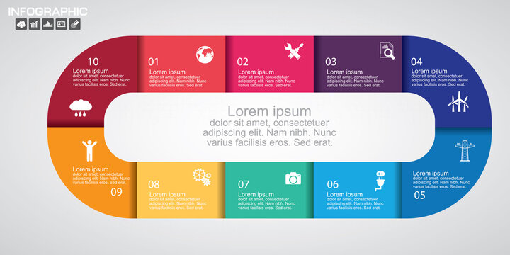 Timeline infographics design template with 8 options, process diagram, vector eps10 illustration