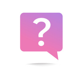 Question box or request notice icon vector flat cartoon bubble speech symbol, problem ask help message sign concept, idea of faq information pictogram, doubt info label isolated