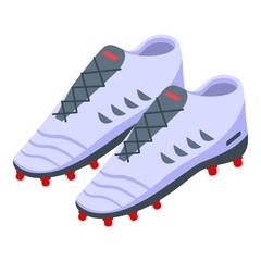 Pair of football boots icon. Isometric of pair of football boots vector icon for web design isolated on white background