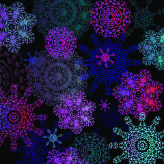 background with colored snowflakes